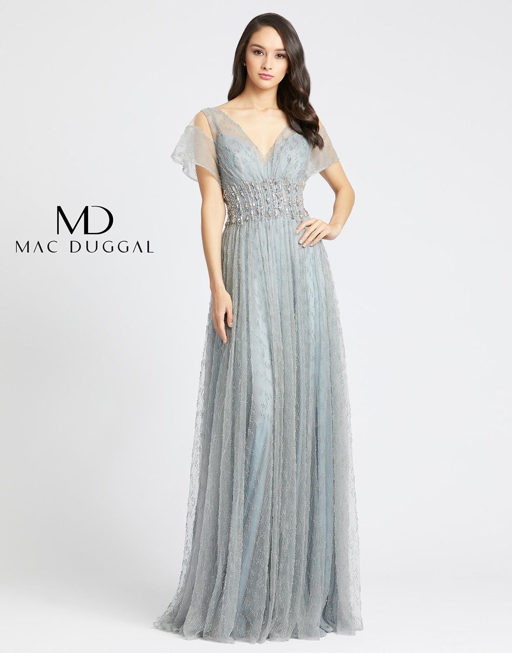 cold shoulder dress designer Cold Shoulder Midi Dress With Draped Sleeves 46743